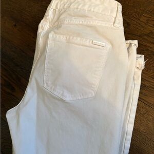 White House Black Market High Rise Cream Jeans